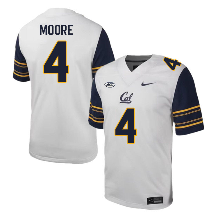 Men #4 Kaylin Moore California Golden Bears ACC Conference College Football Jerseys Stitched Sale-Wh